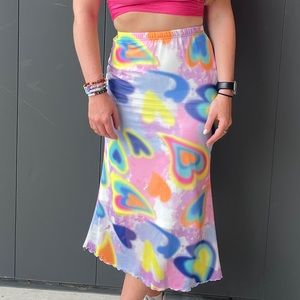 Pink and purple skirt with hearts